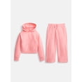 thumbnail image 1 of Athletic Works Girls Fleece Sweatshirt and Barrel Leg Pants, 2 Piece, Sizes 4-18 & Plus, 1 of 3