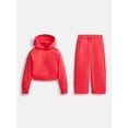 thumbnail image 1 of Athletic Works Girls Fleece Sweatshirt and Barrel Leg Pants, 2 Piece, Sizes 4-18 & Plus, 1 of 3