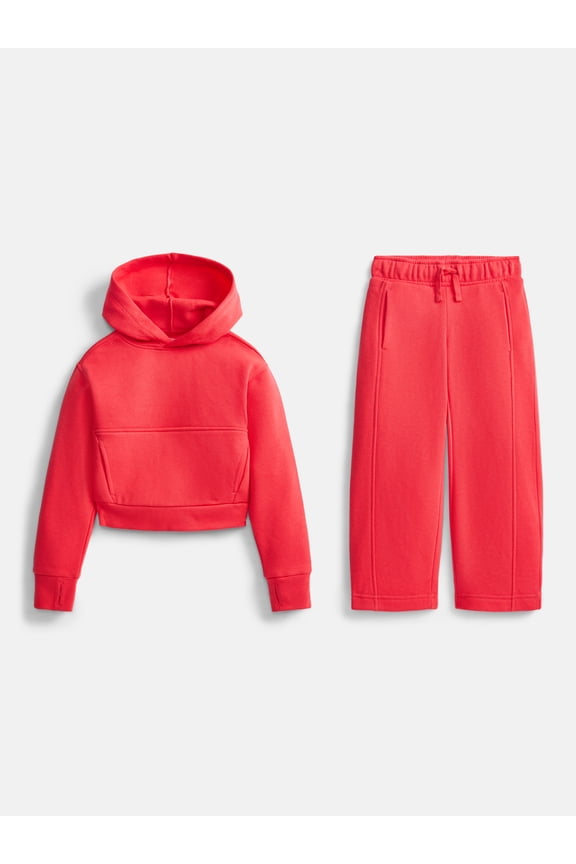 Girls Fleece Sweatshirt and Barrel Leg Pants, 2 Piece, Sizes 4-18 & Plus
