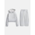 thumbnail image 1 of Athletic Works Girls Fleece Sweatshirt and Barrel Leg Pants, 2 Piece, Sizes 4-18 & Plus, 1 of 3