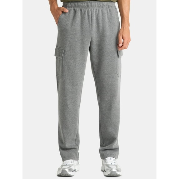 Athletic Works Men's and Big Men's Fleece Cargo Sweatpants, Sizes XS-4XLT