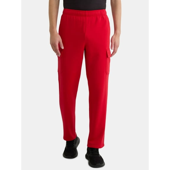 Athletic Works Men's and Big Men's Fleece Cargo Sweatpants, Sizes XS-4XLT