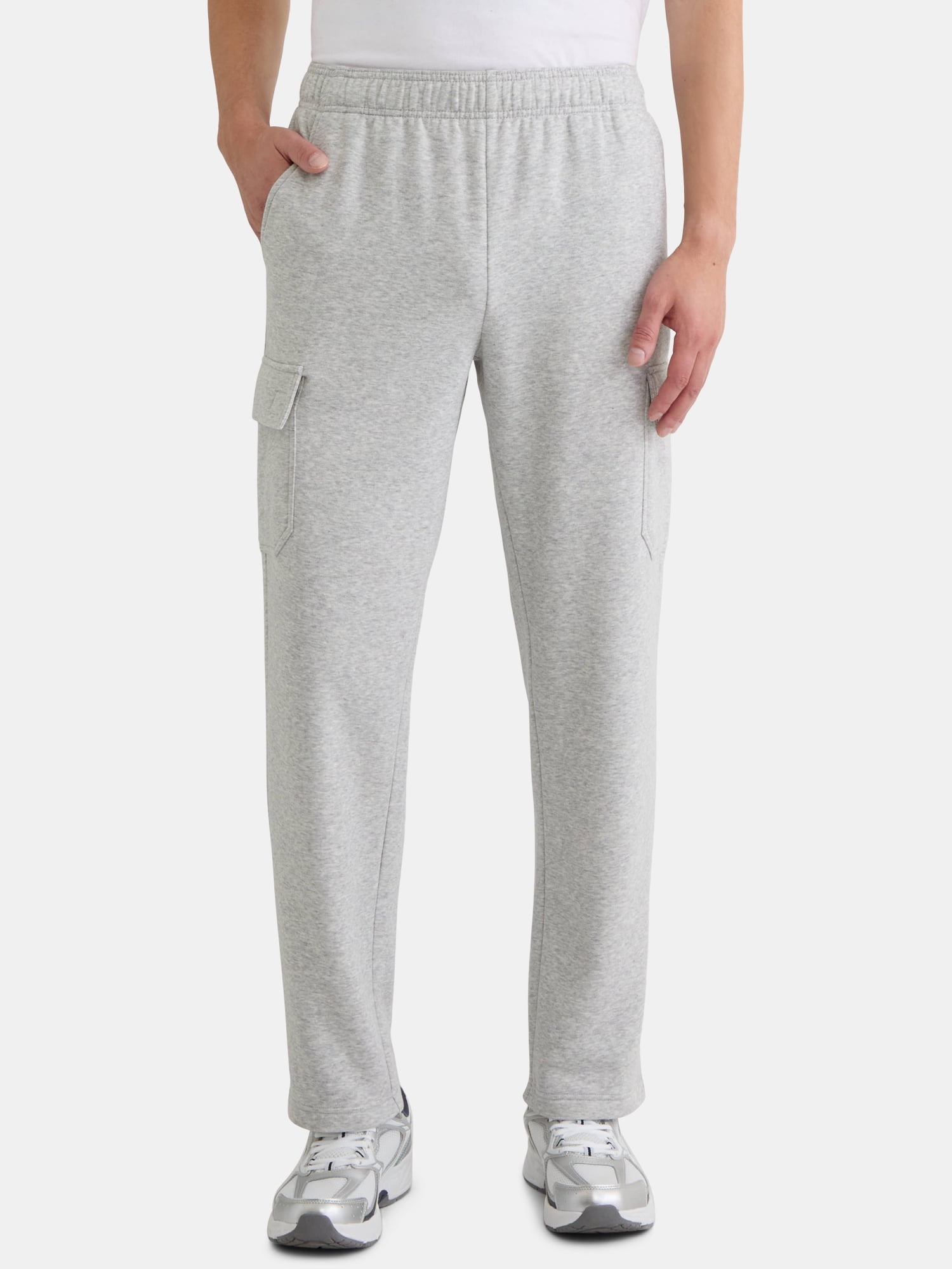 Athletic Works Men's and Big Men's Fleece Cargo Sweatpants, Sizes XS-4XLT