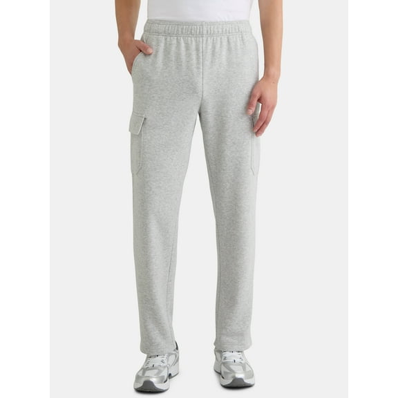 Athletic Works Men's and Big Men's Fleece Cargo Sweatpants, Sizes XS-4XLT