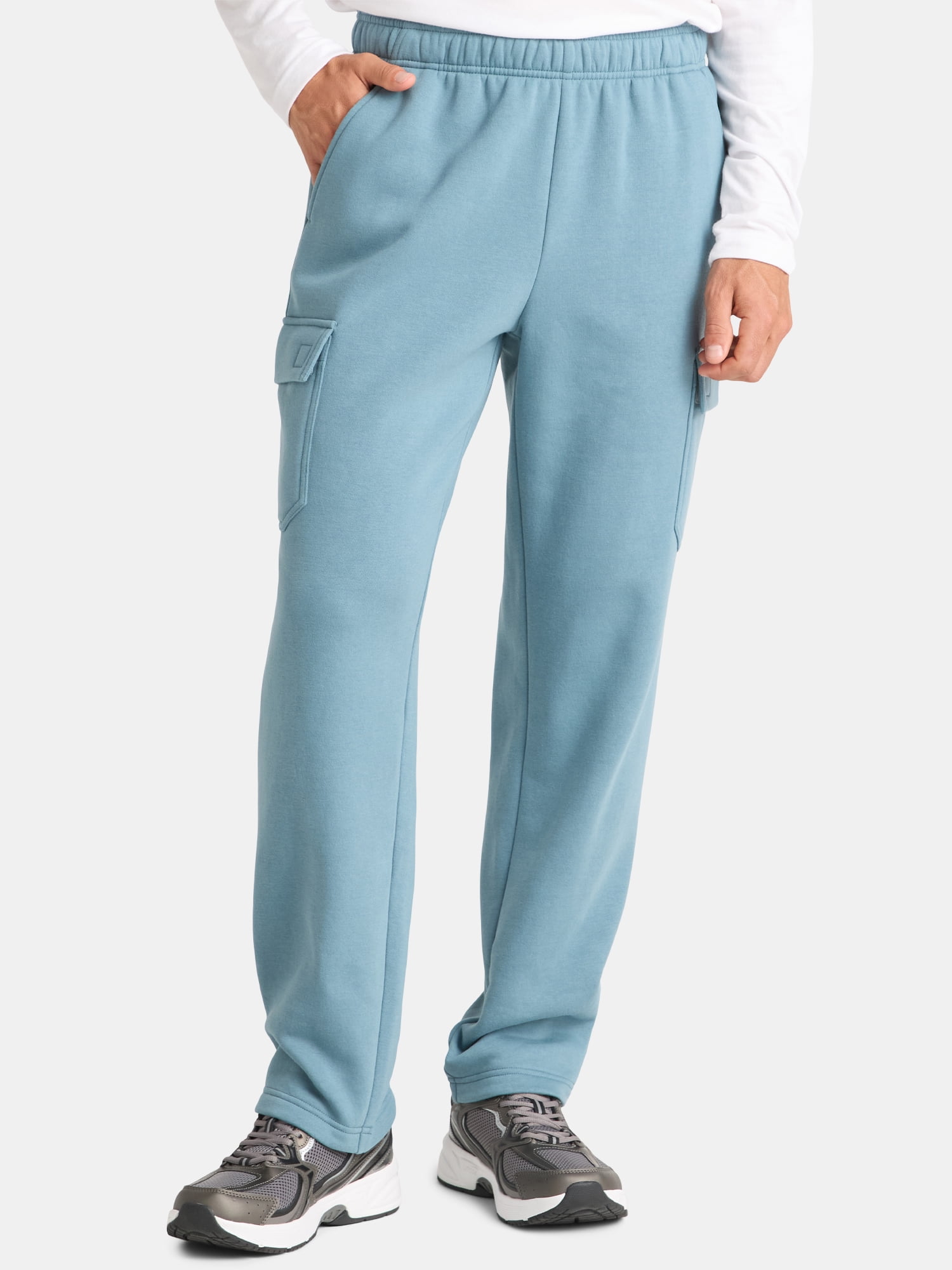 Athletic Works Men's and Big Men's Fleece Cargo Sweatpants, Sizes XS-4XLT
