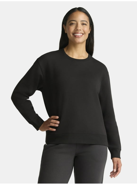 Women's Crewneck Fleece Sweatshirt, Sizes XS-XXXL