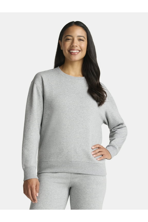 Women's Crewneck Fleece Sweatshirt, Sizes XS-XXXL