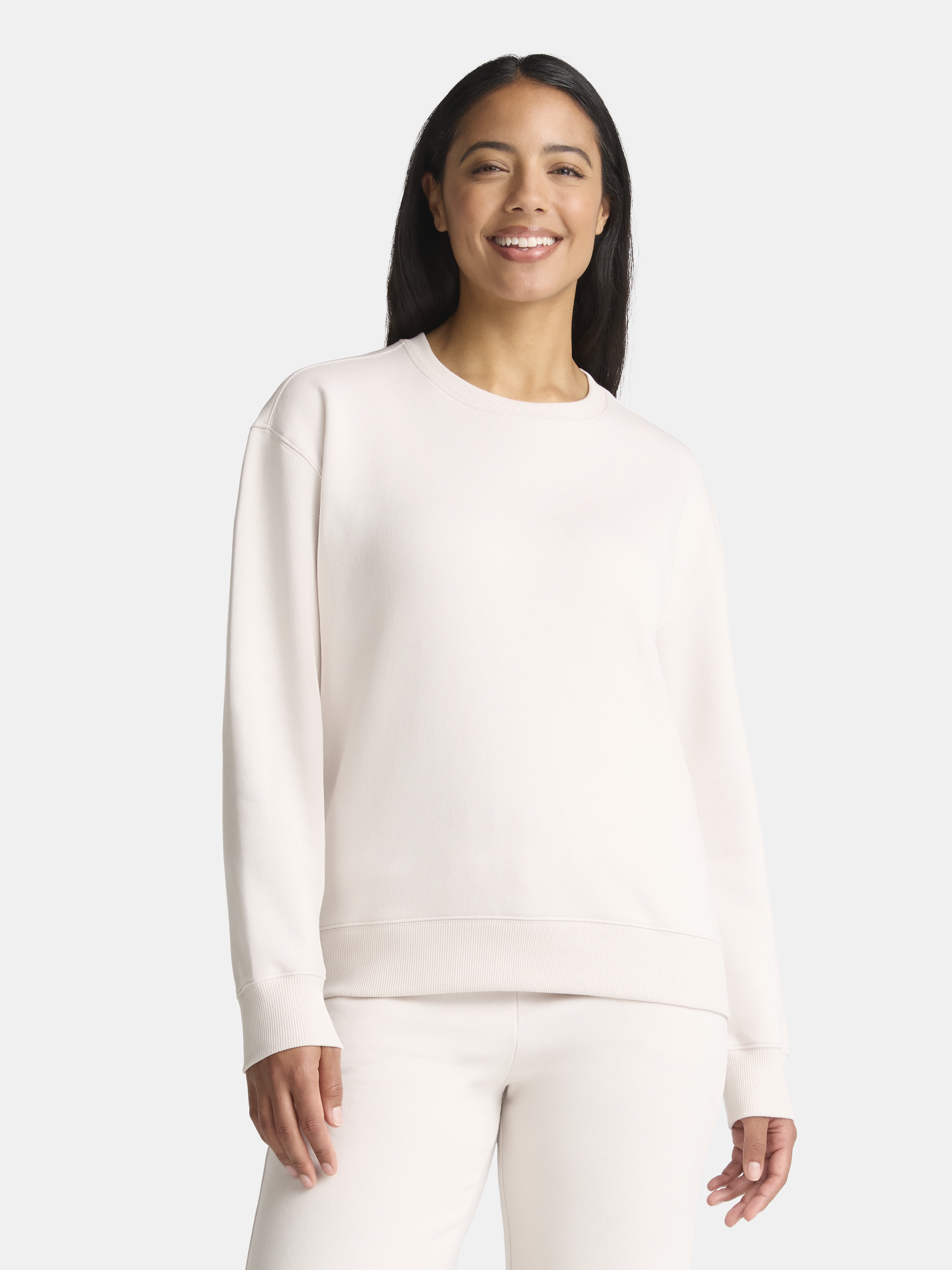 Athletic Works Women's Fleece Sweatshirt with Long Sleeves, Sizes XS-XXXL