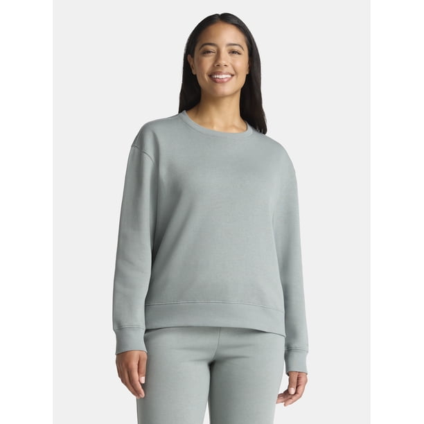 Athletic Works Women's Fleece Sweatshirt with Long Sleeves, Sizes