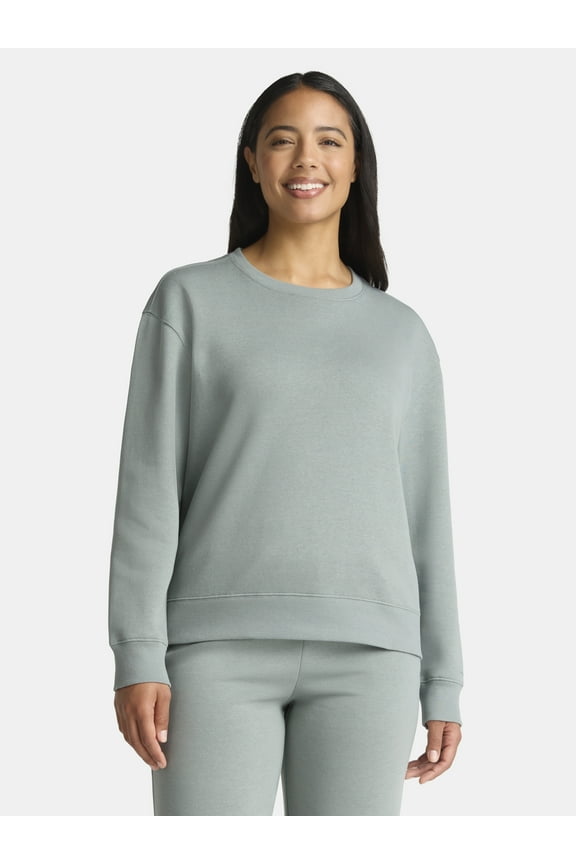 Women's Crewneck Fleece Sweatshirt, Sizes XS-XXXL