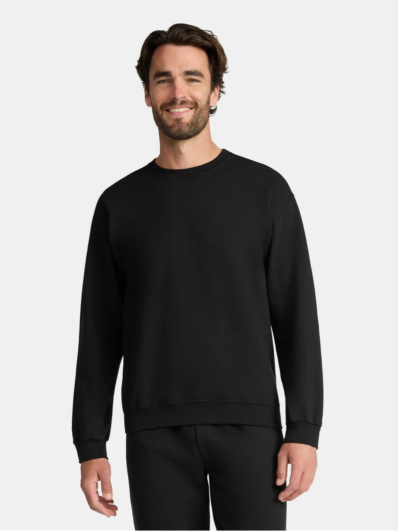 Ｍ&Ｍ　WORKS HEAVY CREWNECK SWEAT BLACK XL Athletic Works Men's and Big & Tall Men's Fleece Crewneck