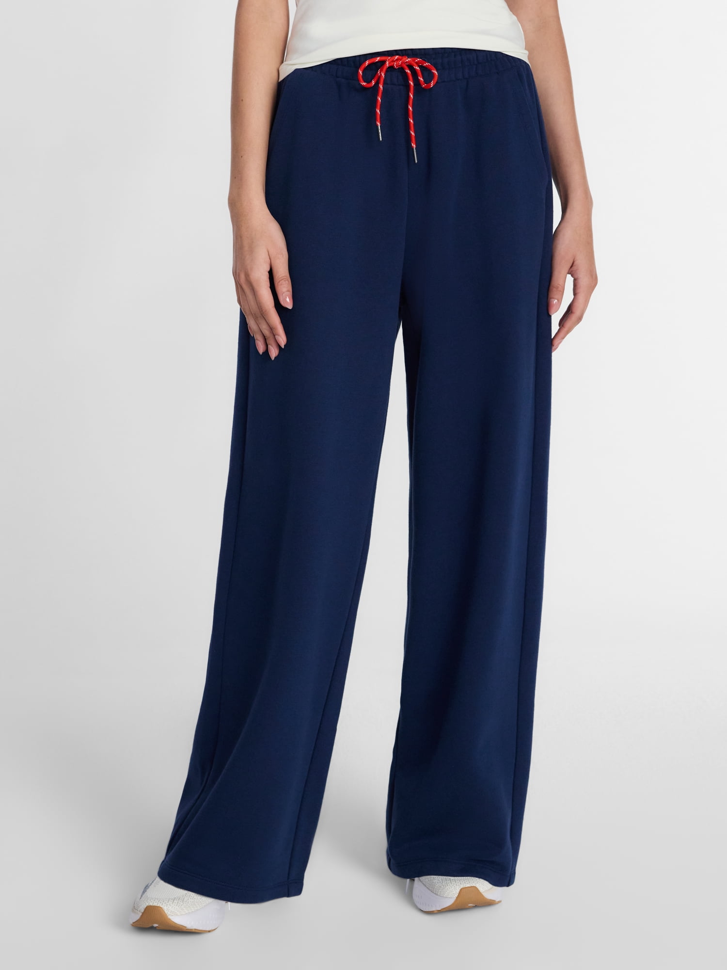 Athletic Works Women's Wide Leg Fleece Pants, 30'' Inseam, Sizes XS-XXXL
