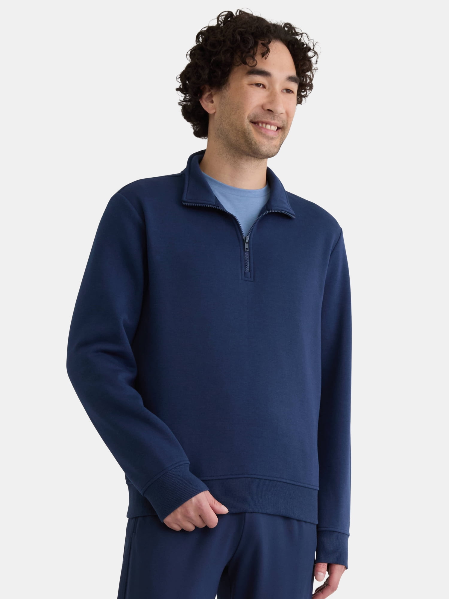 Athletic Works Men's Active Fleece Quarter Zip Sweatshirt, Size XS-5XL
