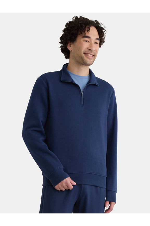 Men's Active Fleece Quarter Zip Sweatshirt, Size XS-5XL