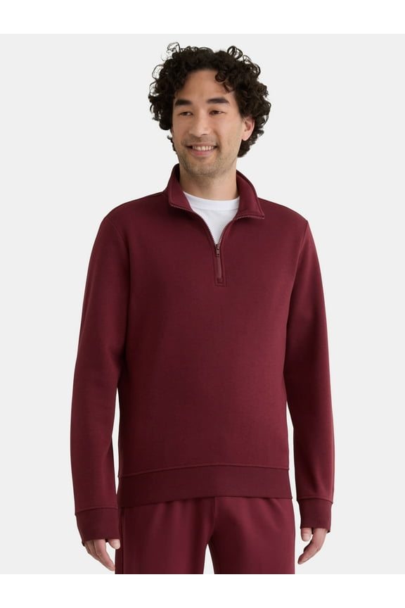 Men's Active Fleece Quarter Zip Sweatshirt, Size XS-5XL