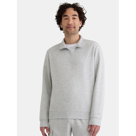 Athletic Works Men's Active Fleece Quarter Zip Sweatshirt, Size XS-5XL