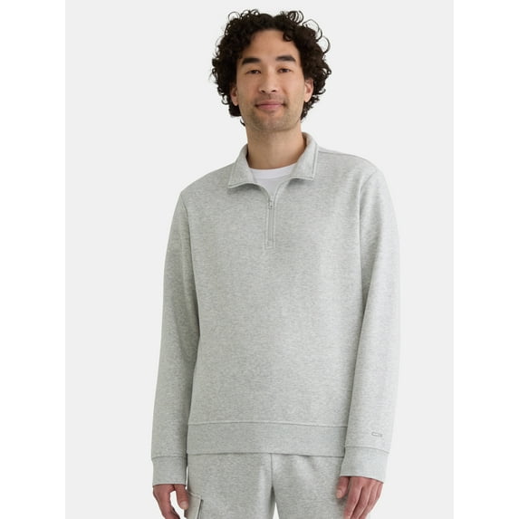 Athletic Works Men's Active Fleece Quarter Zip Sweatshirt, Size XS-5XL