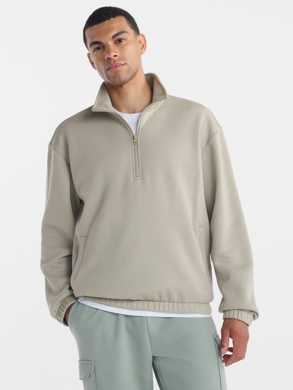 Men's Fleece Quarter Zip Sweatshirt, Size XS-4XLT