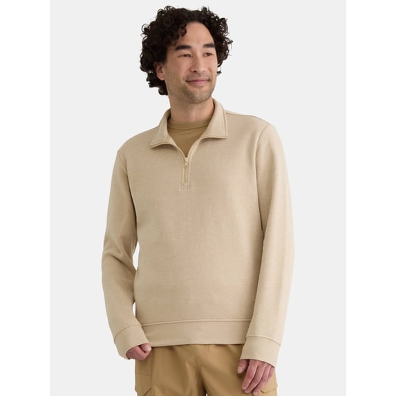 Athletic Works Men's Active Fleece Quarter Zip Sweatshirt, Size XS-5XL