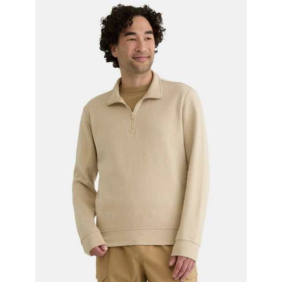 Athletic Works Men's Active Fleece Quarter Zip Sweatshirt, Size XS-5XL