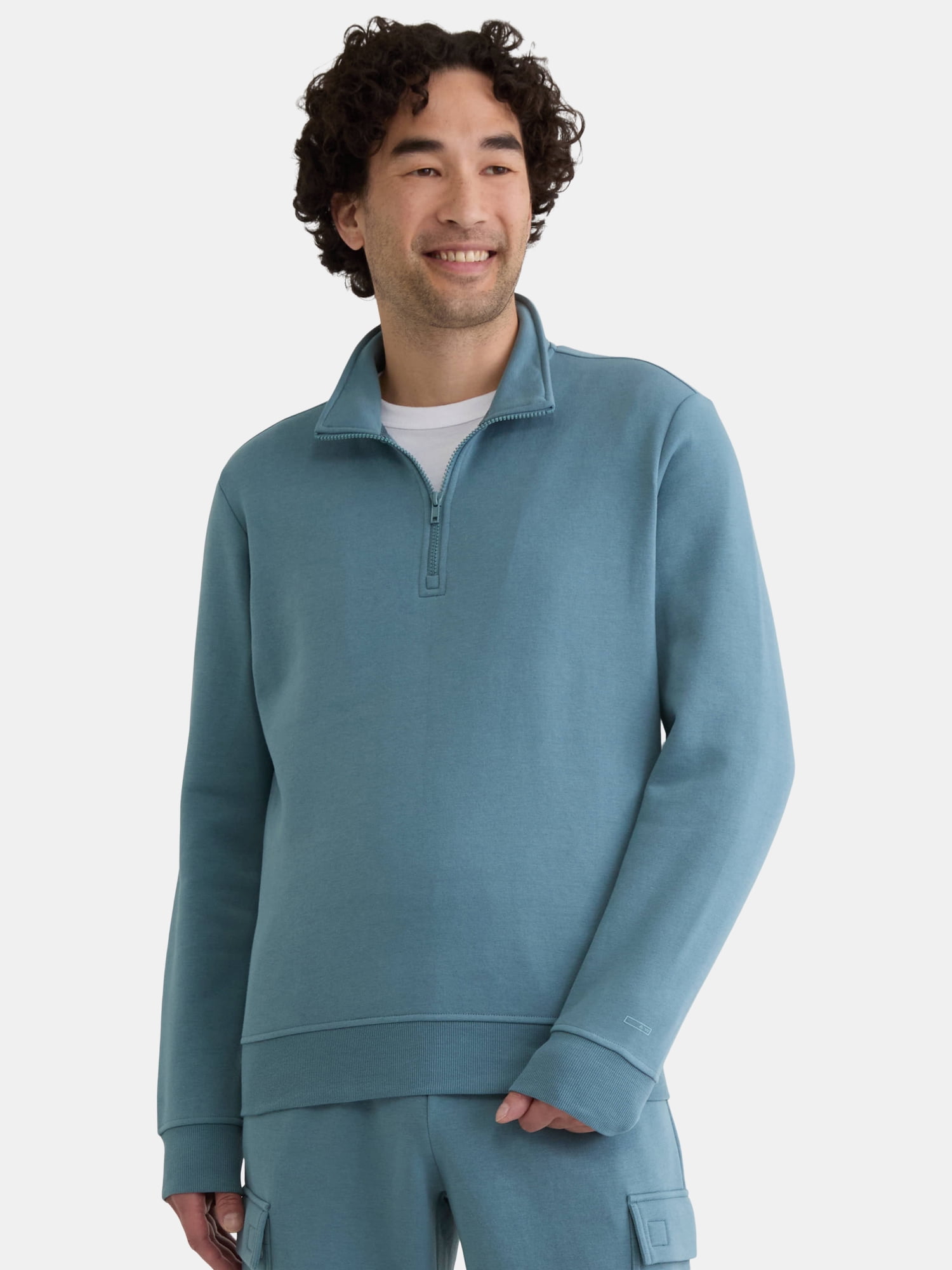 Athletic Works Men's Active Fleece Quarter Zip Sweatshirt, Size XS-5XL