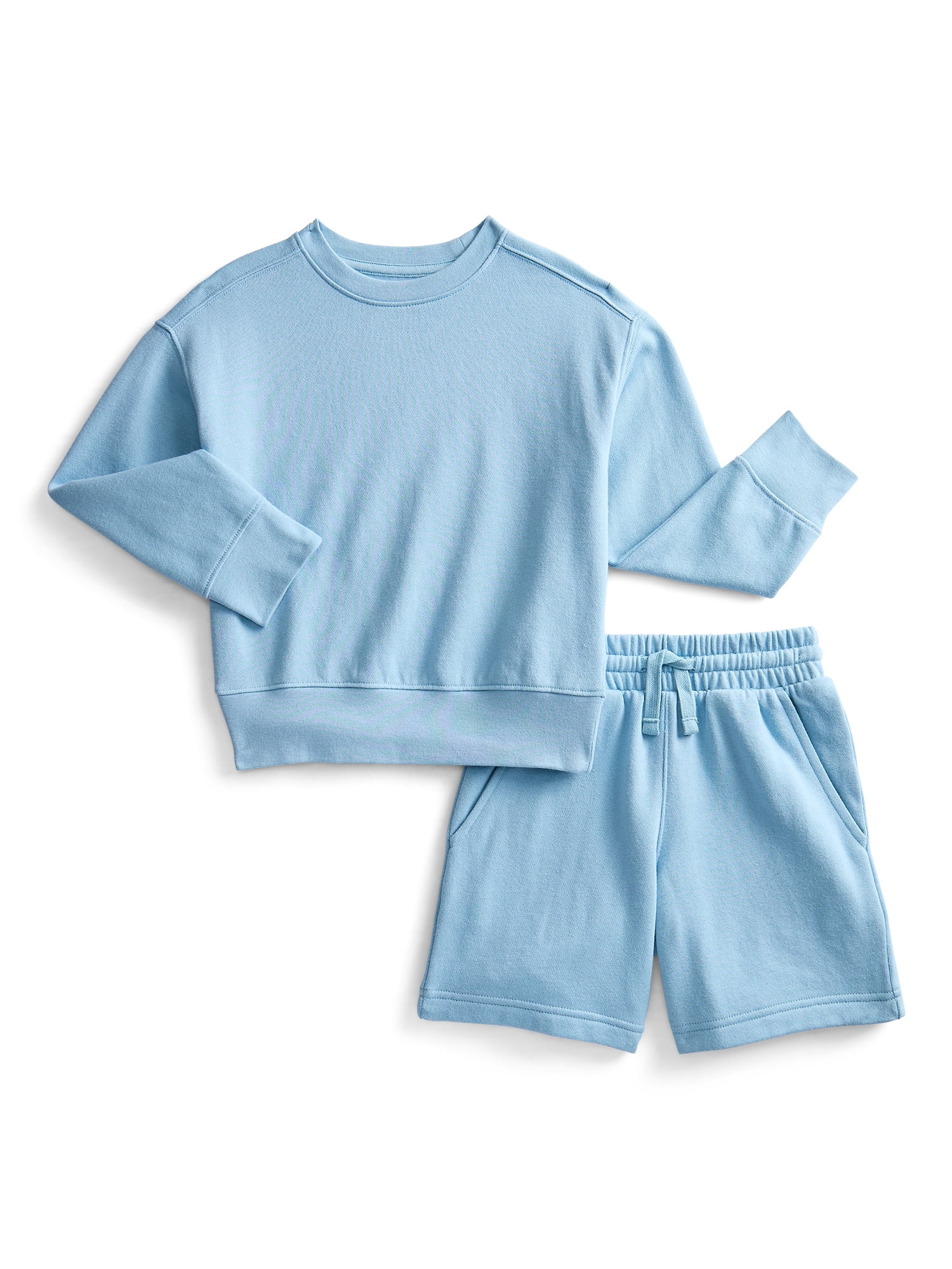 Athletic Works Boys Fleece Sweatshirt and Shorts Set, 2-Piece, Sizes 4-16