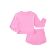 thumbnail image 1 of Athletic Works Girls Active Fleece Sweatshirt and Shorts Set, 2-Piece, Sizes 4-18 & Plus, 1 of 3