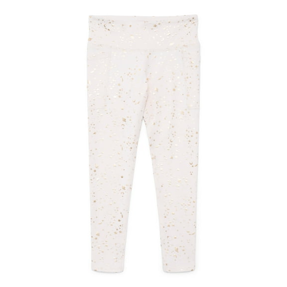 Athletic Works Girls Active Foil Print Leggings with UPF30, Sizes 4-18