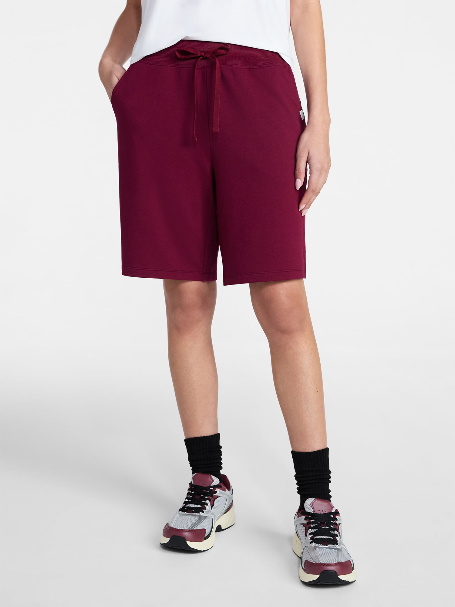 Athletic Works Women's French Terry Bermuda Shorts, Sizes XS-4X
