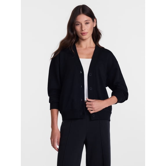 Athletic Works Women's and Women's French Terry Cardigan with Long Sleeves, Sizes XS-4X