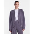 thumbnail image 1 of Athletic Works Women's and Women's French Terry Cardigan with Long Sleeves, Sizes XS-4X, 1 of 7