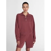Women's and Women's Plus Quarter-Zip Sweatshirt, Midweight, Size XS-4X