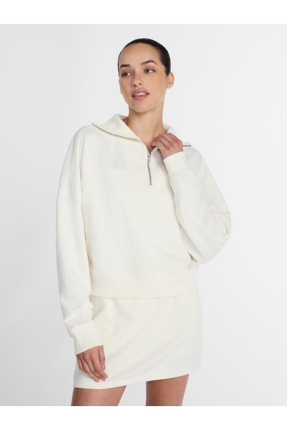 Women's and Women's Plus Quarter-Zip Sweatshirt, Midweight, Size XS-4X