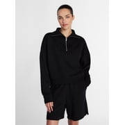 Women's and Women's Plus Quarter-Zip Sweatshirt, Midweight, Size XS-4X