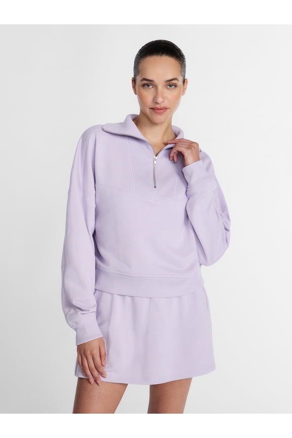 Women's and Women's Plus Quarter-Zip Sweatshirt, Midweight, Size XS-4X