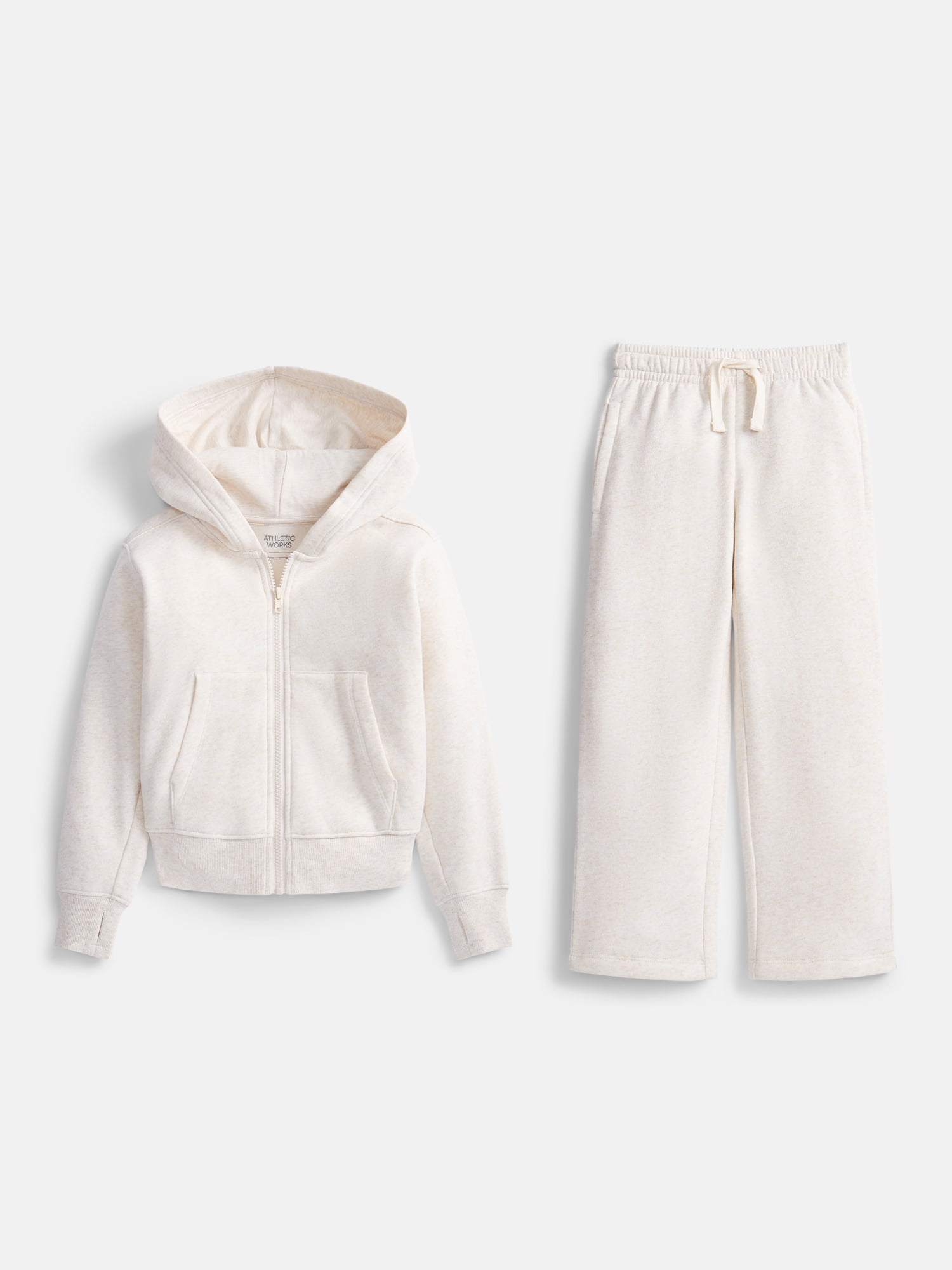 Athletic Works Boys Fleece Zip Hoodie and Sweatpants Set, 2 Piece, Sizes 4-18 & Husky