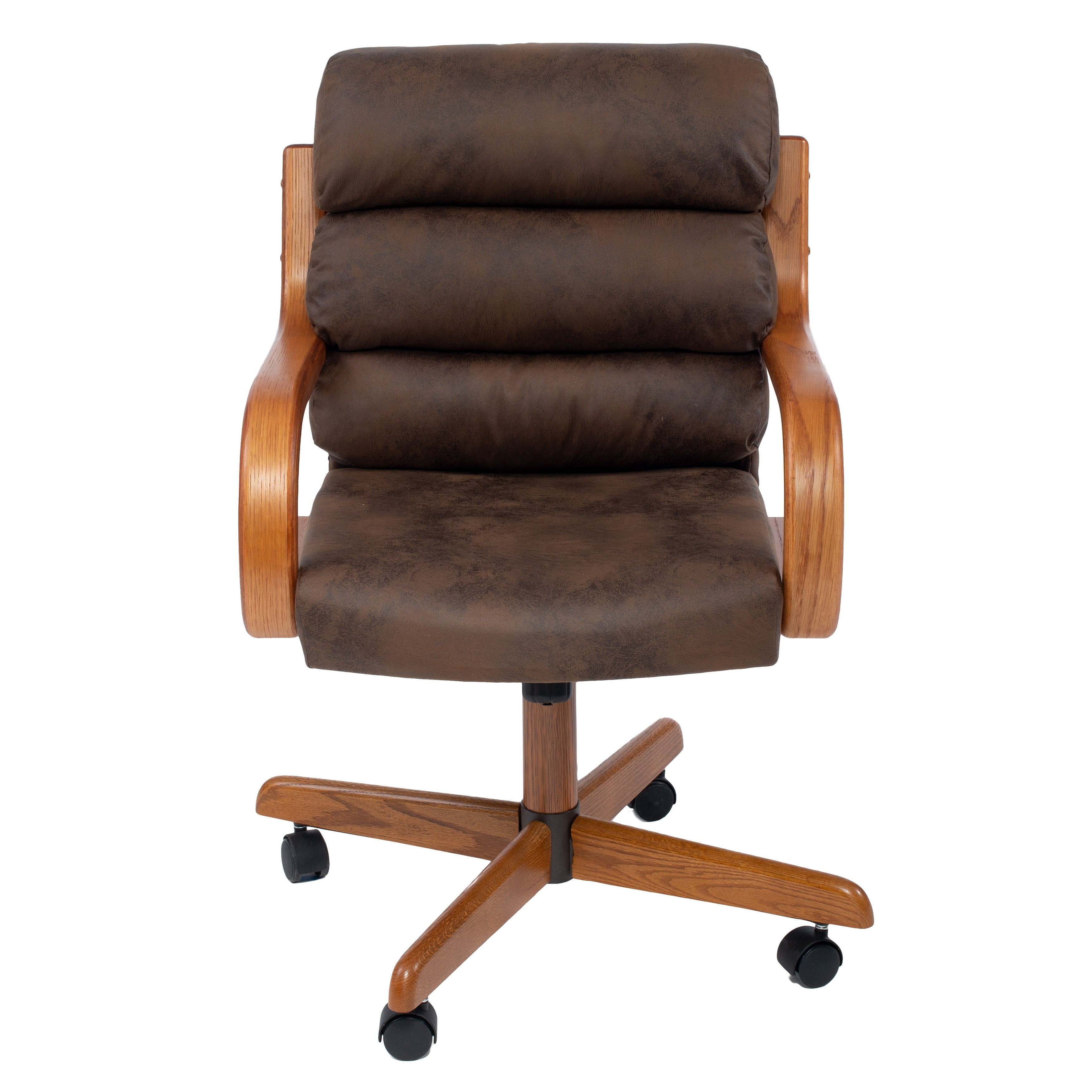 AW Furniture Solid Wood Rolling Office Chair w/ Tilting Cushioned