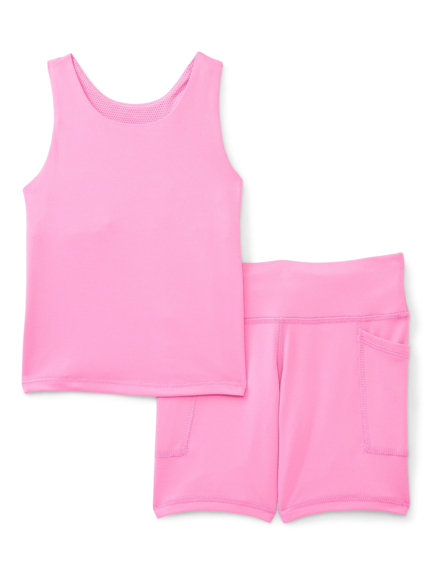 Athletic Works Girls Longline Bra and Bike Shorts Set, 2-Piece, Sizes 4-18 & Plus