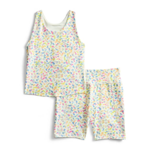 Athletic Works Girls Longline Bra and Bike Shorts Set, 2-Piece, Sizes 4-18 & Plus