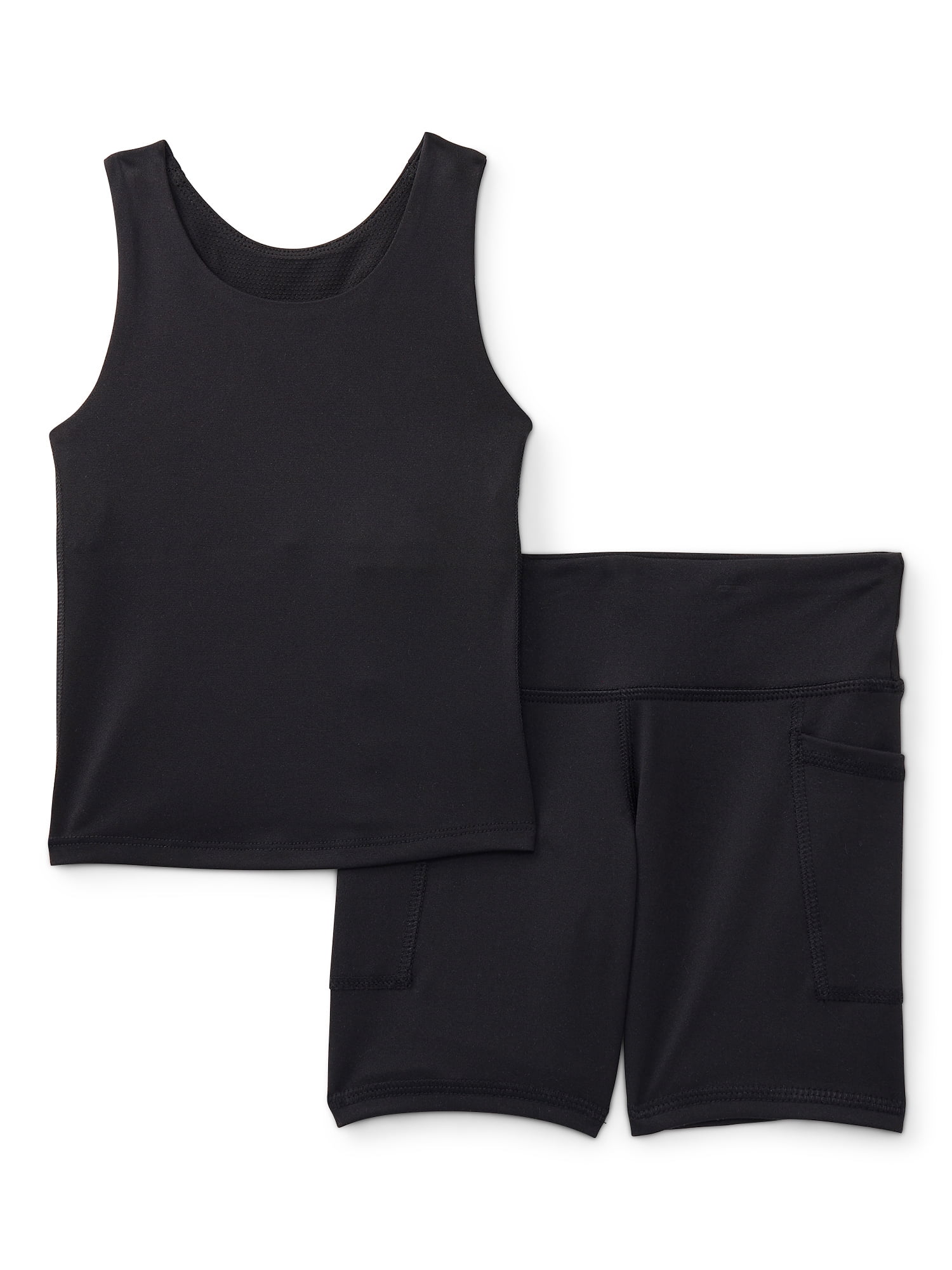 Athletic Works Girls Longline Bra and Bike Shorts Set, 2-Piece, Sizes 4-18 & Plus
