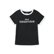 Athletic Works Girls Active Graphic Tee with Short Sleeves, Sizes 4-18 Plus