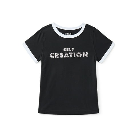Girls Active Graphic Tee with Short Sleeves, Sizes 4-18 Plus