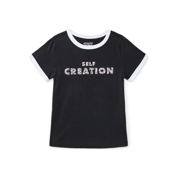 Athletic Works Girls Active Graphic Tee with Short Sleeves, Sizes 4-18 Plus