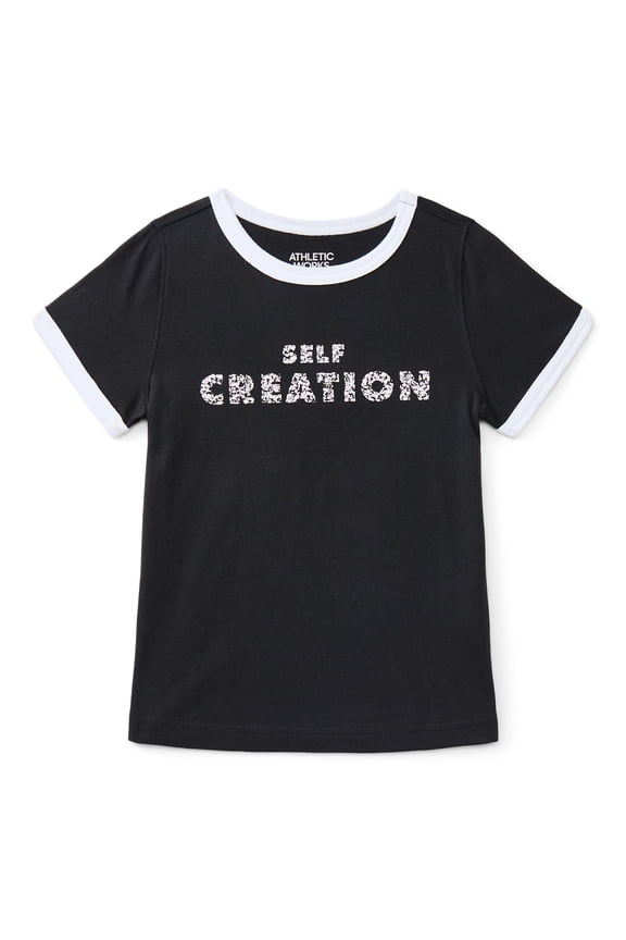 Girls Active Graphic Tee with Short Sleeves, Sizes 4-18 Plus
