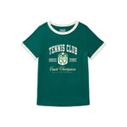 Athletic Works Girls Active Graphic Tee with Short Sleeves, Sizes 4-18 Plus
