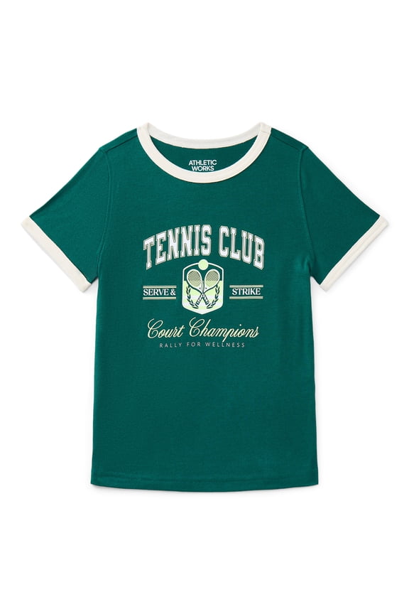 Girls Active Graphic Tee with Short Sleeves, Sizes 4-18 Plus