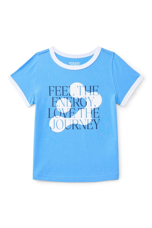 Girls Active Graphic Tee with Short Sleeves, Sizes 4-18 Plus