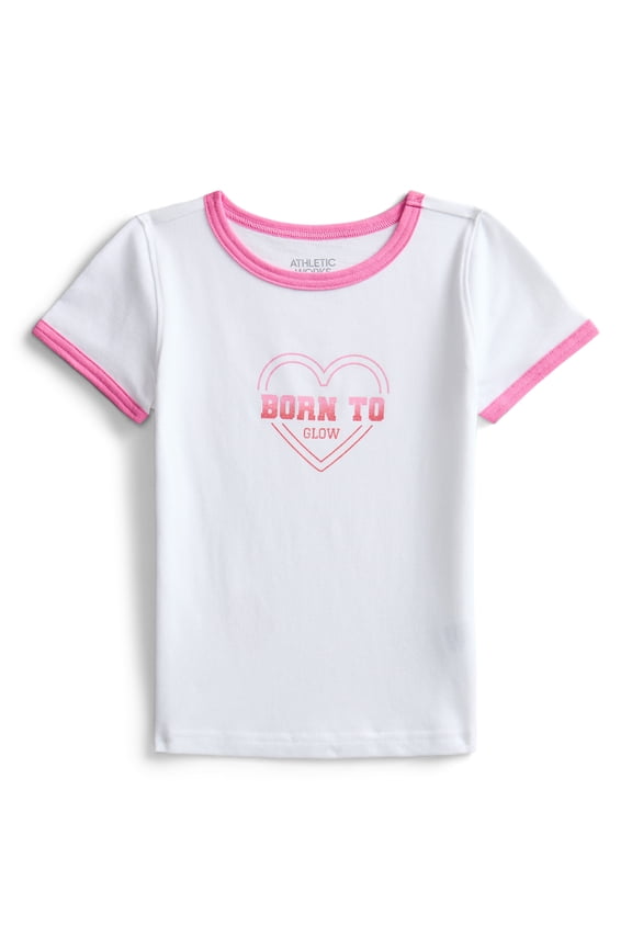 Girls Active Graphic Tee with Short Sleeves, Sizes 4-18 Plus