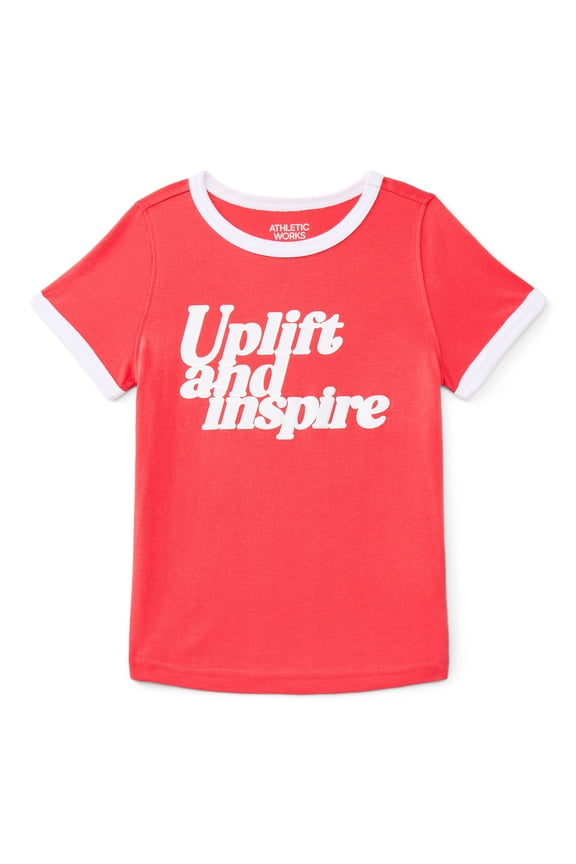 Girls Active Graphic Tee with Short Sleeves, Sizes 4-18 Plus