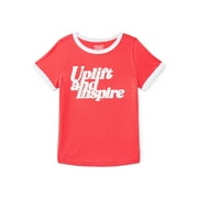 Athletic Works Girls Active Graphic Tee with Short Sleeves, Sizes 4-18 Plus